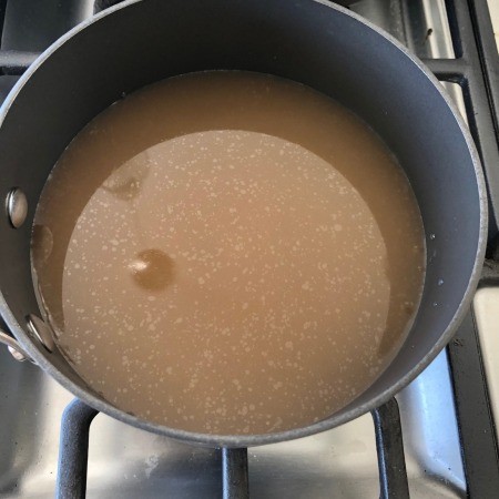 Broth for the pork noodle soup.