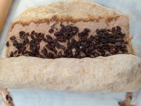 Roll up the dough into a loaf.