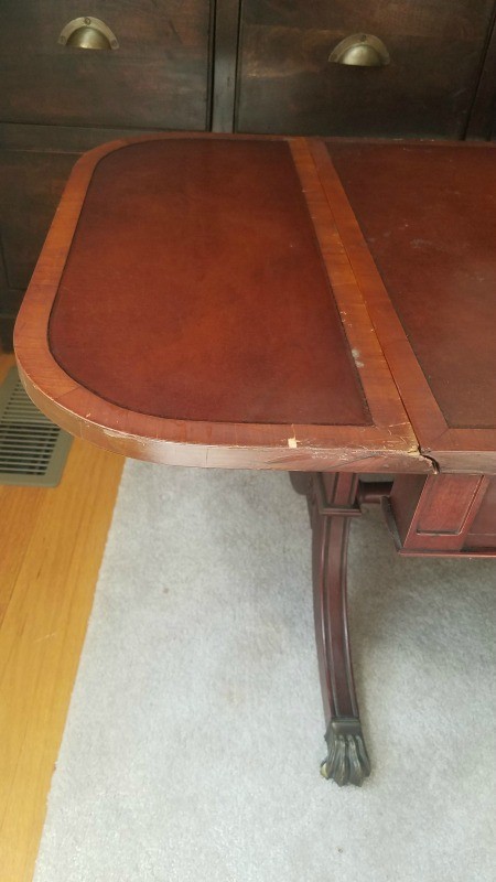 Leather top table