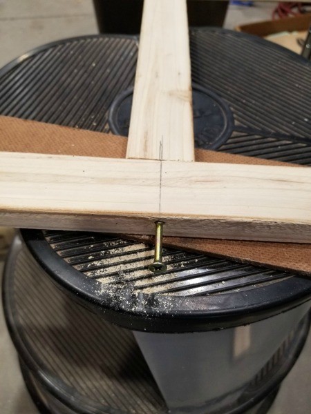 Faux Antique Window Shelf - screwing the outer edges of frame together