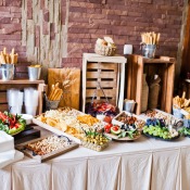 A luncheon wedding buffet.