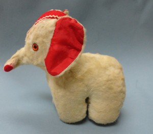How Old Is This GUND Circus  Elephant?   - stuffed elephant with red inner ears and rick rack trimmed red head piece