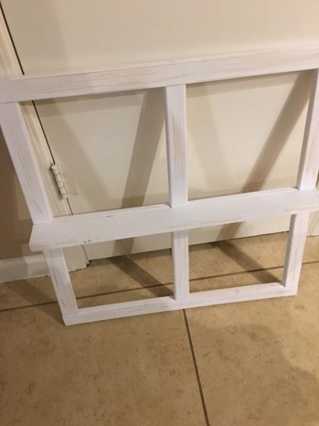 Faux Antique Window Shelf - shelf and window frame