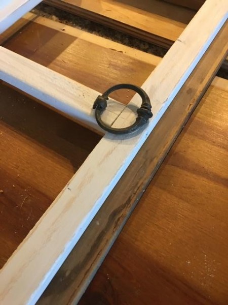 Faux Antique Window Shelf - decorative handle