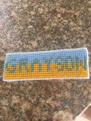 Personalized Needlepoint Bookmarks - finished bookmark