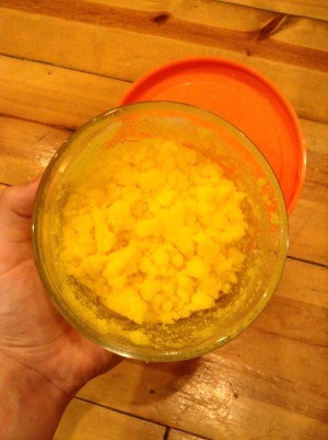 Aromatherapy Body Scrub - scrub in a glass storage container