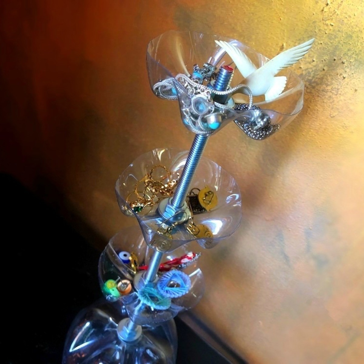 Upcycled Plastic Bottle Jewelry Stand ThriftyFun