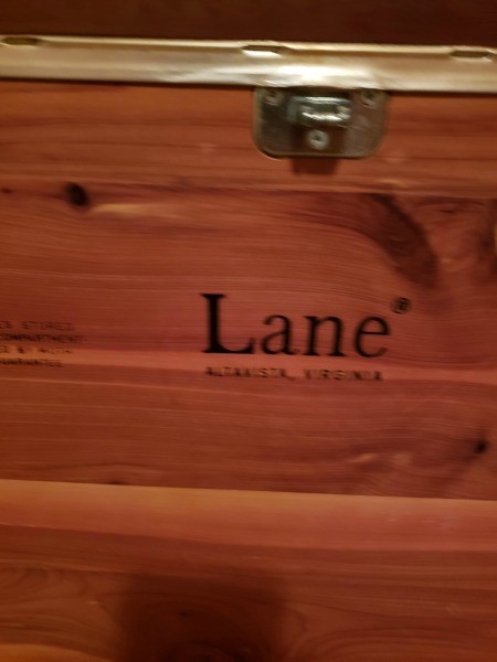 The "Lane" marking on a chest.