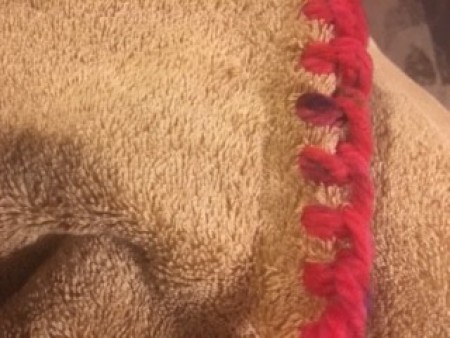 Crochet Top for Hanging Towel - blanket stitch