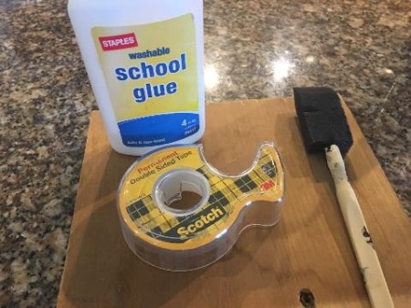 Fun Vintage Decor - glue, tape, and foam brush