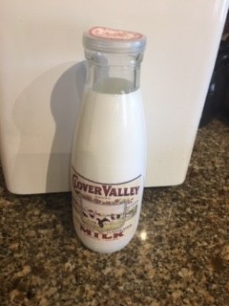 Fun Vintage Decor - bottle with vintage milk bottle label