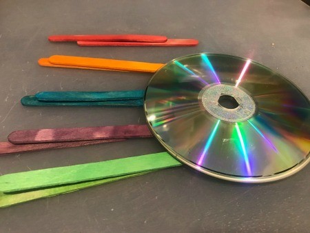 Hanging CD Reflective Star Room Decor - CDs glued together with the reflective sides out