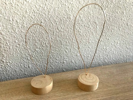 Minimalist Propagation Plant Stand - copper wire ends inserted into the holes filled with hot glue