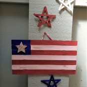 Wooden Stick Flag and Stars