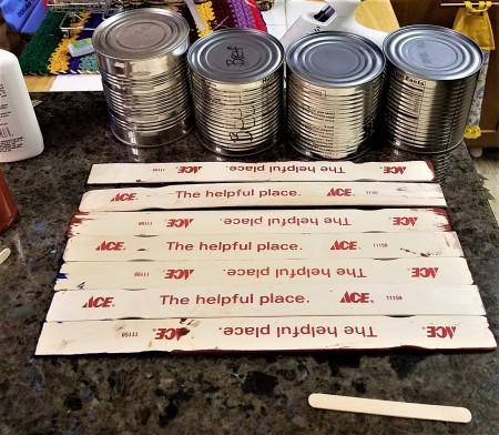 Wooden Stick Flag and Stars - back side of sticks