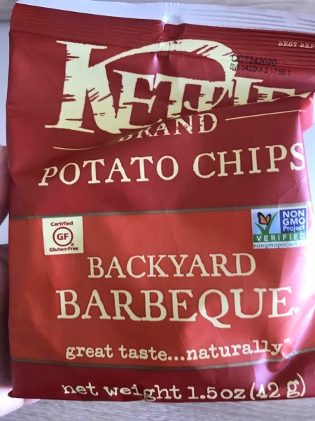 A bag of barbeque potato chips.