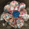 Scrappy Fun Fabric Flowers - sew the button through all layers