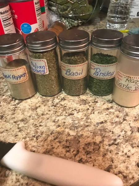 Spices for the sausage rigatoni stew.