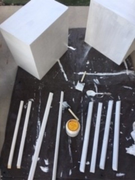 Boxy to Shabby Chic Cabinet - paint all parts and allow to dry