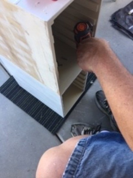 Boxy to Shabby Chic Cabinet - patching nail holes