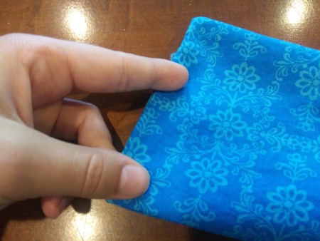 Heatable Rice Sack For Your Neck - fold in fabric at opening and whip stitch closed