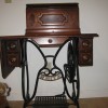 Age and Value of a White Treadle Sewing Machine? - base cabinet and machine in wooden box
