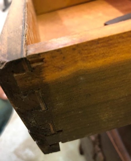 Value of an Antique Side Table? - dovetail drawer