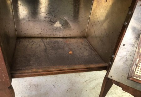 Value of an Antique Side Table? - inside of the cabinet