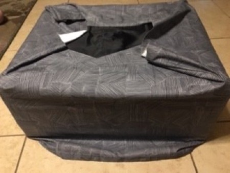 Re-Upholstered Ottoman - folding fabric