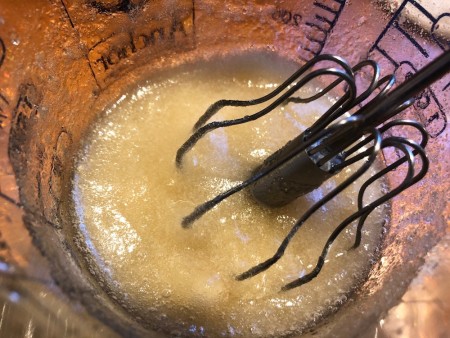 Mixing all the ingredients together.