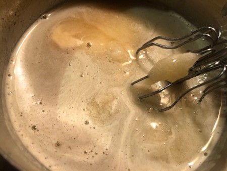 Mixing all the ingredients together.