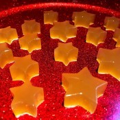 A plate of star shaped apple cider vinegar gummies.