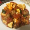 The completed Italian sausage stew.