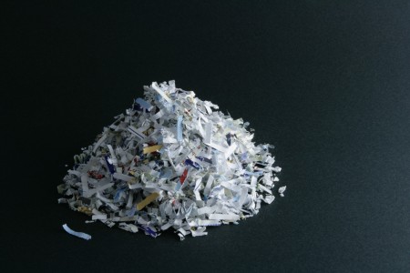 A pile of shredded paper