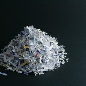 A pile of shredded paper