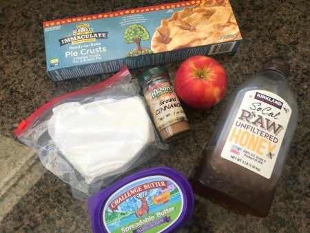 Ingredients for apple and brie hand pies.