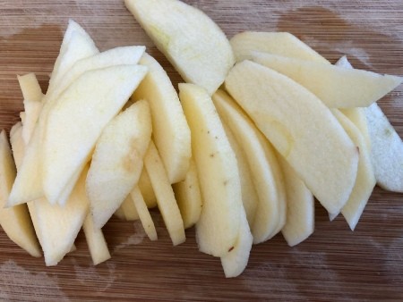 A collection of sliced apples.