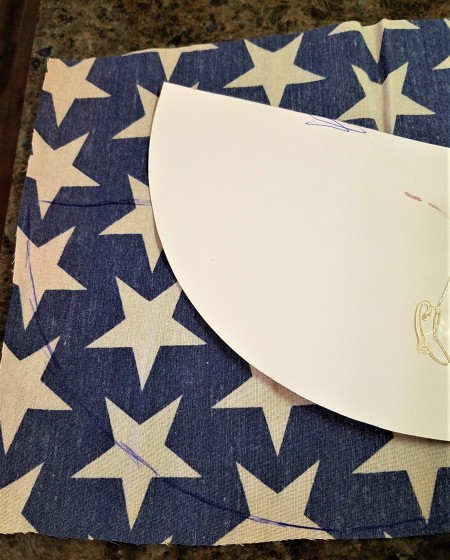 Pizza Pan Flag Wall Hanging - template on star portion of pillowcase, offset in layout