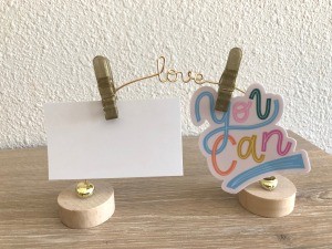 Minimalist Clip Desk Decor - finished decor piece with items clipped on at the sides