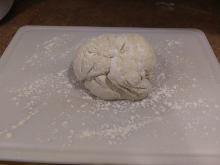 A ball of kneaded bread.