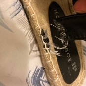 Fixing this Broken Sandal? - shows where the strap broke off