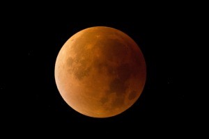 The moon during a lunar eclipse.