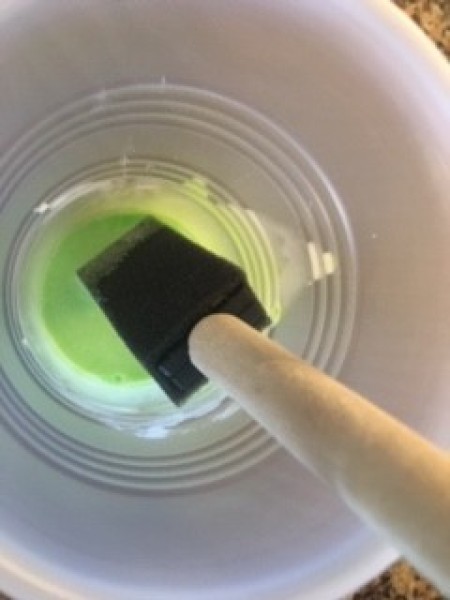 DIY Sea Glass Bottles - making food colored glue mixture