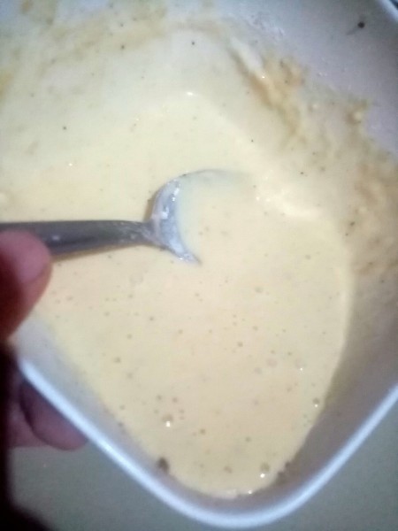 The blended flour/egg mixture.