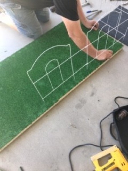 Outdoor Doggie Commode - inserting the wire border