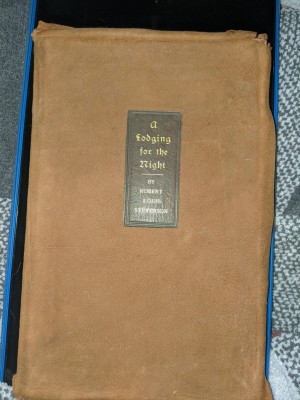 Value of a Book by Robert Lewis Stevenson? - closed book with tan leather cover