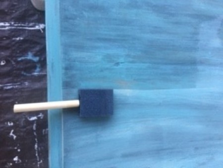 Double Distressed Farmer's Table - applying water based varnish