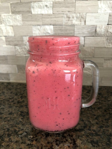 A blended summer fruit smoothie.