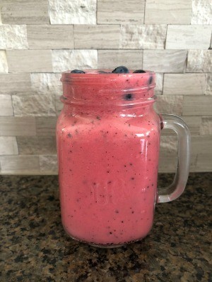 A blended summer fruit smoothie.