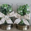 Decor for Less Using Hurricane Vases - finished vases both with bows